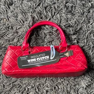 Primeware Red Quilted Insulated Wine Clutch NWT